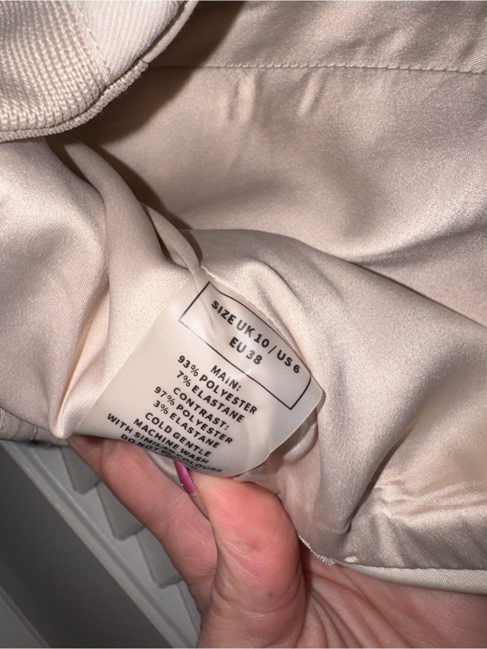 Maniere De Voir Strapless Satin Bustier in Pearl and Taupe - Picture 4 of 4